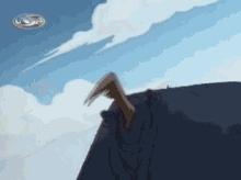 a cartoon of an eagle flying over a mountain with the ossa logo in the sky