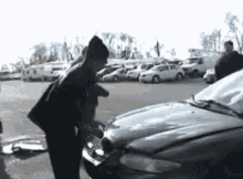 prank car hood surprised shocked