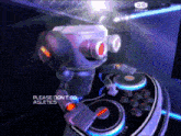 a robot is playing a video game that says please do n't go athletics