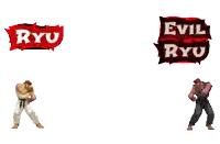 ryu and evil ryu are featured in a video game