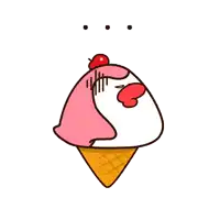 Bird Ice Cream Come Sticker