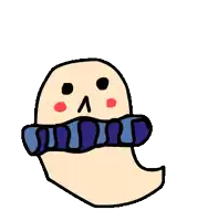 a cartoon drawing of a worm with a scarf around its neck