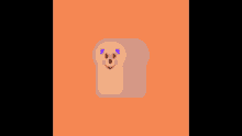 an icon of a slice of bread with a clown face on it