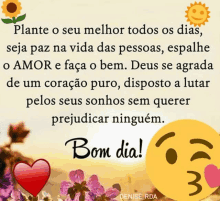 Mil-Frases Plante o seu melhor todos os dias, seja paz na vida das pessoas,  espalhe o AMOR e faça o bem. Deus se agrada de um coração puro, disposto a  lutar pelos