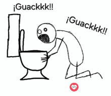 a black and white drawing of a person sitting in a toilet with guackkk written on the top