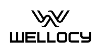 a green and black logo for wellocy with a w on it