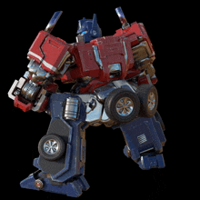 a robot with a car 's wheels on the back of it