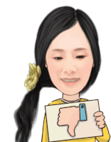a cartoon of a woman giving a thumbs down