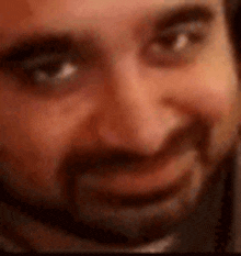 a man with a beard is smiling and looking at the camera .