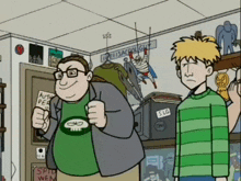a man in a green shirt holds up a piece of paper that says auth pers
