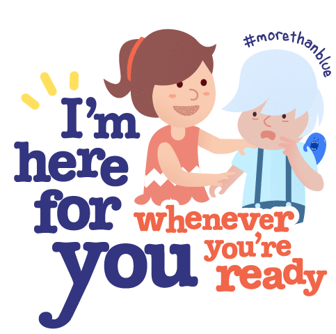 Im Here For You More Than Blue Sticker - Im Here For You More Than Blue Janssenmorethanblue Stickers