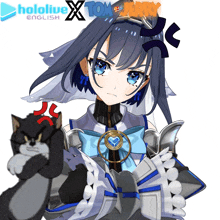 a picture of a girl with the words hololive x tom jerry