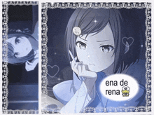 a picture of a girl with the words ena de rena