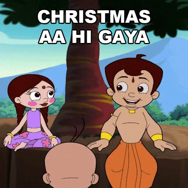 Christmas Aa Hi Gaya Chutki GIF - Christmas Aa Hi Gaya Chutki Chhota Bheem  - Discover & Share GIFs