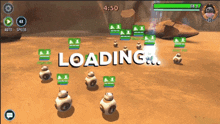 a loading screen for a video game with a bunch of bots