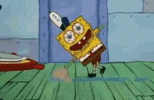 Mopping Spongebob GIF - Mopping Spongebob Spongebob Clean Floors GIFs