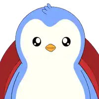 a blue and white penguin with the words one million dollars underneath it