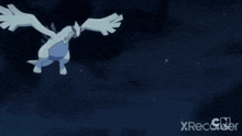 a close up of a cartoon character with the word xrecorder in the corner .