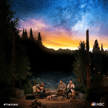 Sitting Around The Campfire The Voice GIF - Sitting Around The Campfire The Voice Sitting By The Campfire GIFs