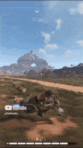 a screenshot of a video game with a youtube logo on the bottom