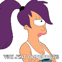 Violent Outbursts Leela Sticker - Violent Outbursts Leela Futurama Stickers