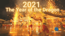 happy new year blessings happy new year2021 dragon dance dancing pets fireworks