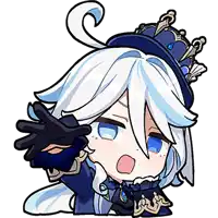 a cartoon character with white hair and blue eyes is wearing a crown and gloves