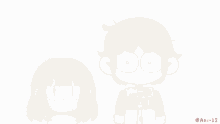 a cartoon of a boy and a girl with the numbers 12 on the bottom right