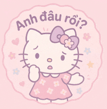 a hello kitty sticker with the words anh dau roi
