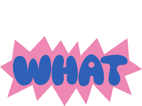 What What In Blue Bubble Letters With Pink Background Sticker - What What In Blue Bubble Letters With Pink Background What Is It Stickers