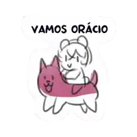 a sticker that says vamos oracio with a drawing of a cat and a bear