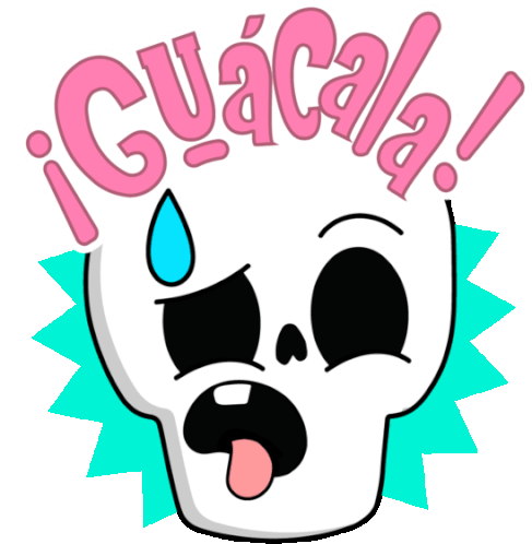 Skull Expressing Disgust. Sticker - Guacala Tongue Out Confused Stickers