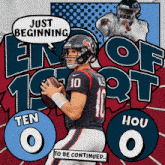 a football player with the number 10 on his jersey is holding a ball