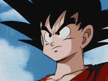 a close up of a cartoon character with a red shirt