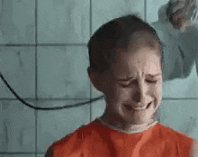 Girl Getting Her Head Shaved Off While Shes Crying GIF