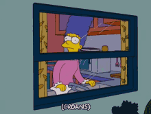 the simpsons marge simpson groans upset close window