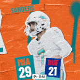 a poster of a football player with the name sanders