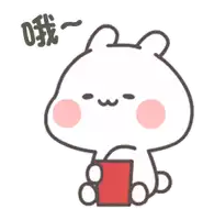 a cartoon rabbit is drinking from a cup with a straw .