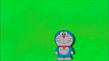 a cartoon character is holding a sign that says " doraemon "