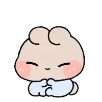 a cartoon drawing of a baby bunny with hearts around it