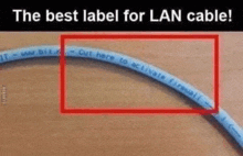 a picture of a lan cable that says cut here to activate firewall