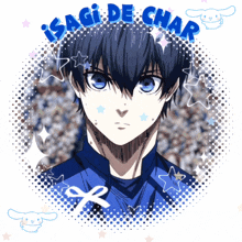 a drawing of a boy with the name isagi de char