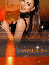 a picture of a woman with the name anfal on the bottom right