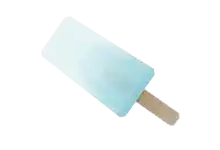 a blue ice cream stick with a wooden stick