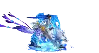 a pixel art drawing of a dragon with a sword in its mouth