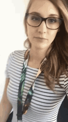 Girl In White Striped Shirt Selfie GIF - Girl In White Striped Shirt Selfie Smiling GIFs