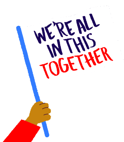 Were All In This Together Flag Sticker - Were All In This Together Flag Alone Stickers