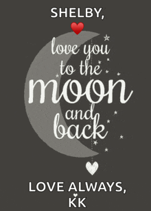 a poster that says love you to the moon and back