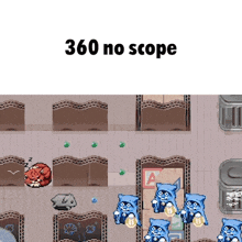 a screenshot of a video game with the words 360 no scope above it