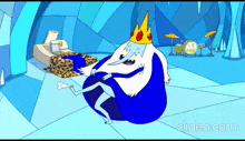 a cartoon character with a crown on his head